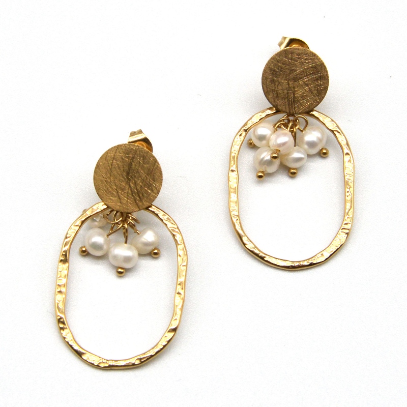 Stainless Steel Pearl earrings, fashion jewelry, fashion jewelry, Pearl Jewelry rfbear0015