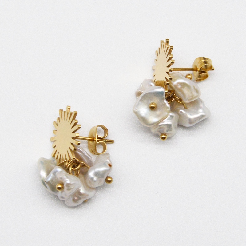 Stainless Steel Pearl earrings, fashion jewelry, fashion jewelry, Pearl Jewelry rfbear0134