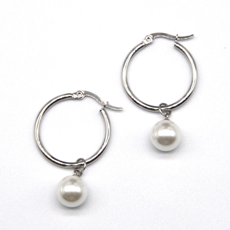 Stainless Steel Pearl earrings, fashion jewelry, fashion jewelry, Pearl Jewelry rfbear1466