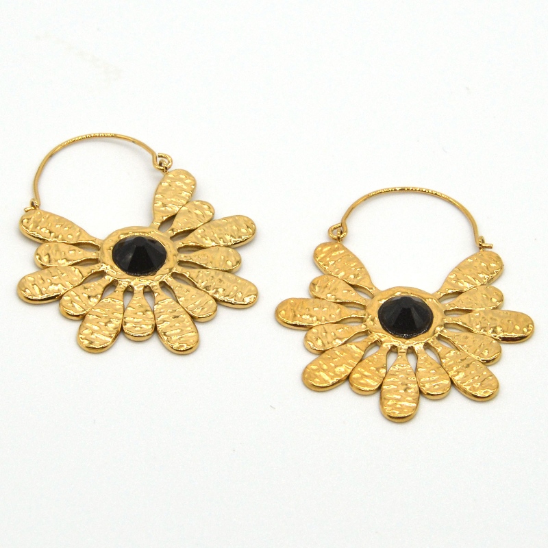 Stainless steel gold-plated jewelry bohemian style retro snowflake earrings womens China Ruifanbao jewelry processing factory