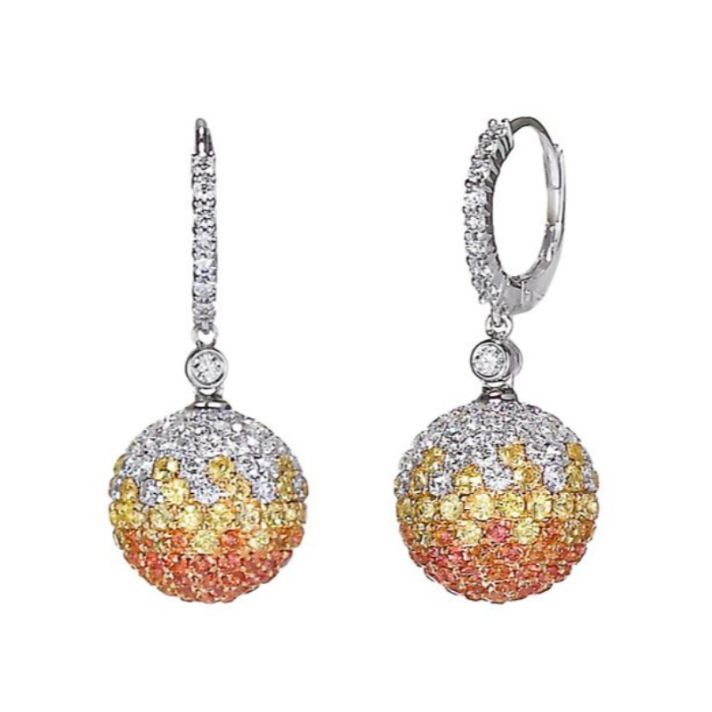 Spherical Womens Earrings 925 Sterling Silver Hypoallergenic Earrings China Ruifanbao Jewelry Factory
