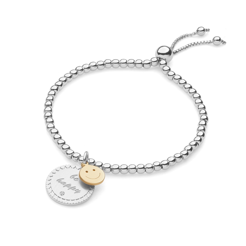 Womens European and American style cute simple smiling face stainless steel movable clasp bracelet China Ruifanbao Jewelry Factory